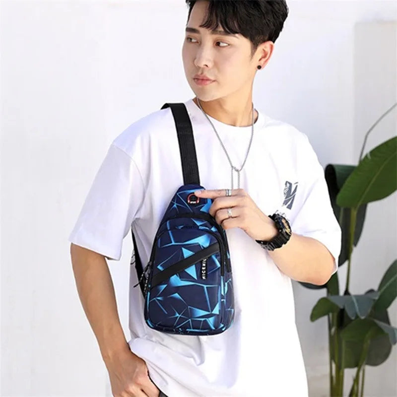 Oxford Cloth Casual Crossbody Bag – Unisex Sports Travel Outdoor Backpack, Lightweight Lovers Chest Shoulder Bag