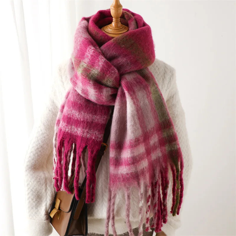 Ultra-Soft Korean Winter Cashmere-Feel Scarf – Thick, Warm & Stylish Tassel Shawl for Men & Women!