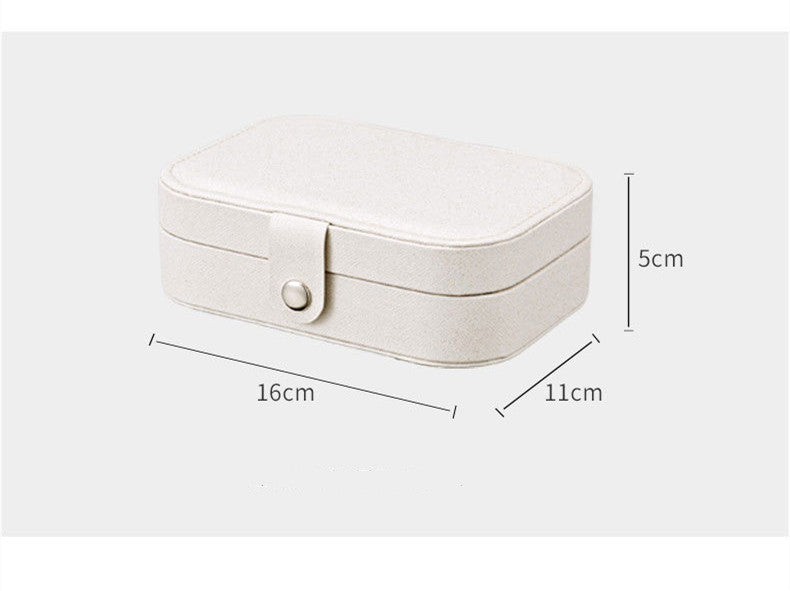 Portable Leather Jewelry Box – Travel Organizer with Zipper for Rings, Earrings & Necklaces