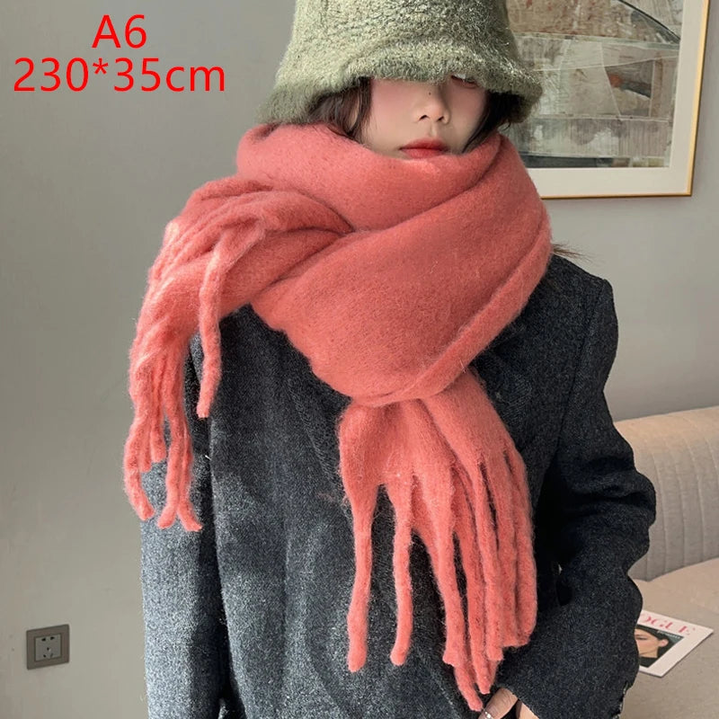 Luxury Cashmere-Feel Winter Scarf – Soft, Warm & Stylish Shawl Wrap with Tassels for Women!