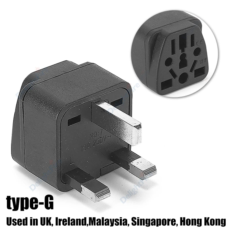 10A UK Plug Adapter – Type G Universal Travel Charger | EU/US/AU to UK Converter for British, Singapore, Malaysia Power Sockets