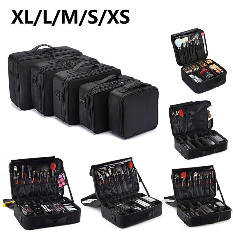 Professional Large Capacity Makeup Case – Travel Beauty Cosmetic Organizer & Nail Tool Box