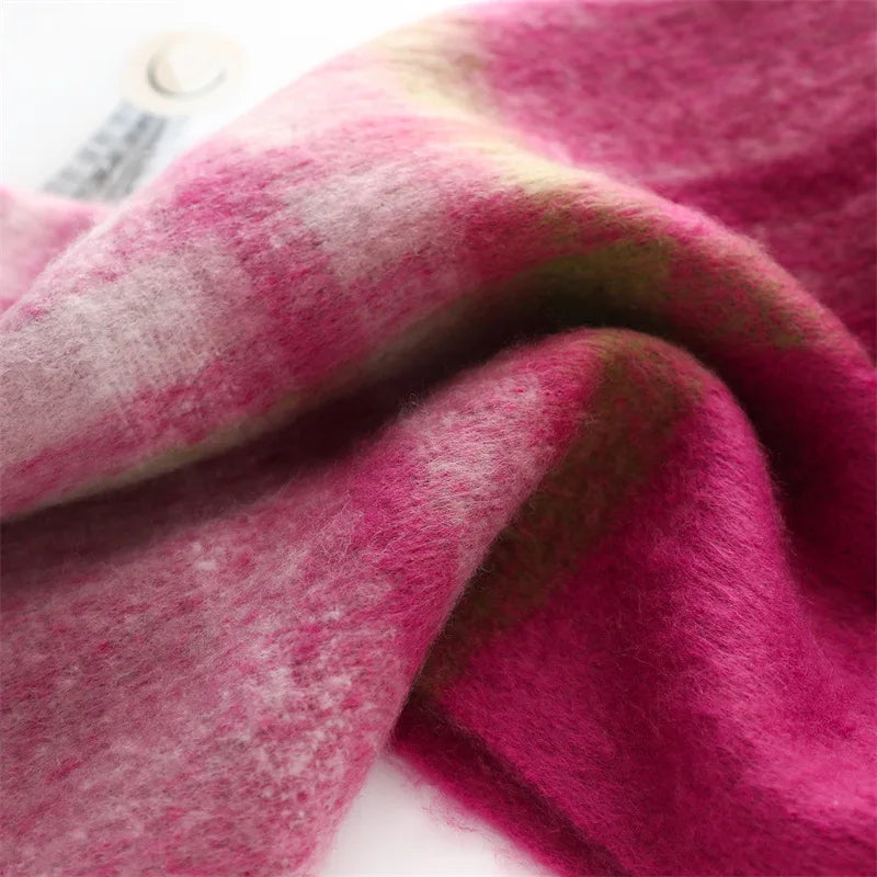 Ultra-Soft Korean Winter Cashmere-Feel Scarf – Thick, Warm & Stylish Tassel Shawl for Men & Women!