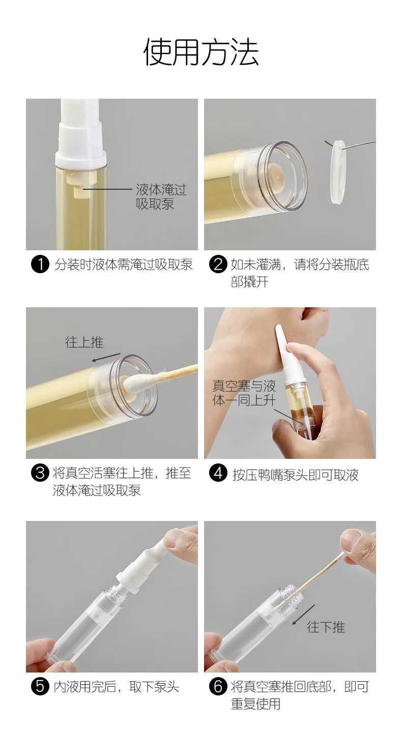 Portable Vacuum Refillable Bottle – 5ML/10ML/15ML for Foundation & Skincare ✨