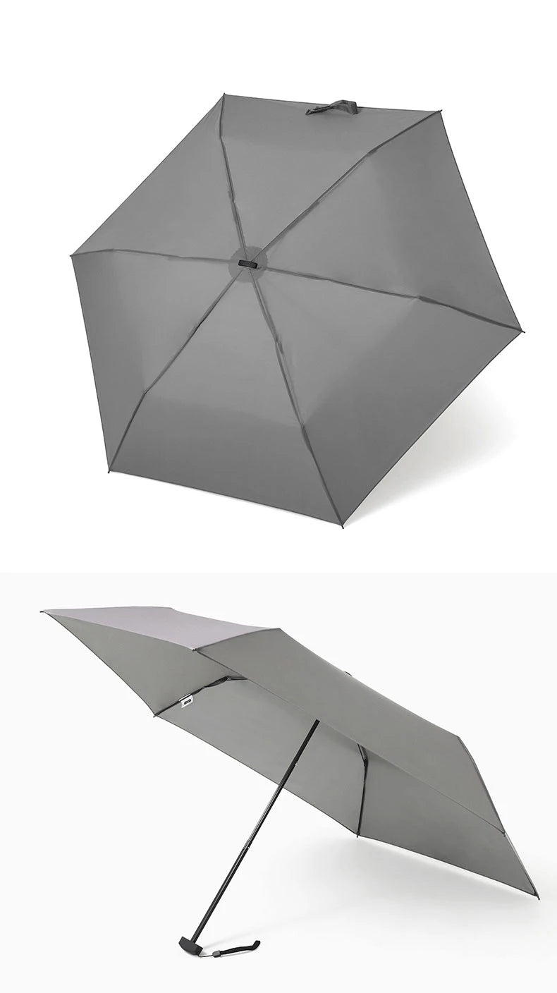 Parachase Flat Rain Umbrella Woman Lightweight 143g Foldable Mini Umbrella Pocket Portable Travel Folding Umbrella Windproof