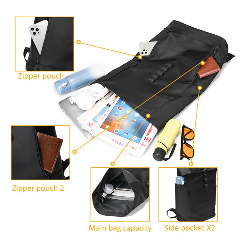 Men's Waterproof Laptop Backpack – Breathable, Large-Capacity Business & Travel Rucksack