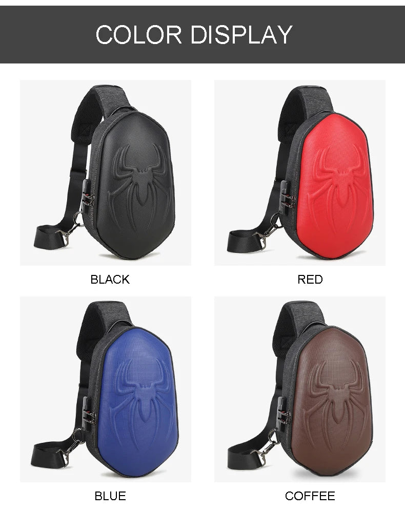 Men's Running Chest Bag – USB Charging Sling Pack for Travel, Cycling & College Students