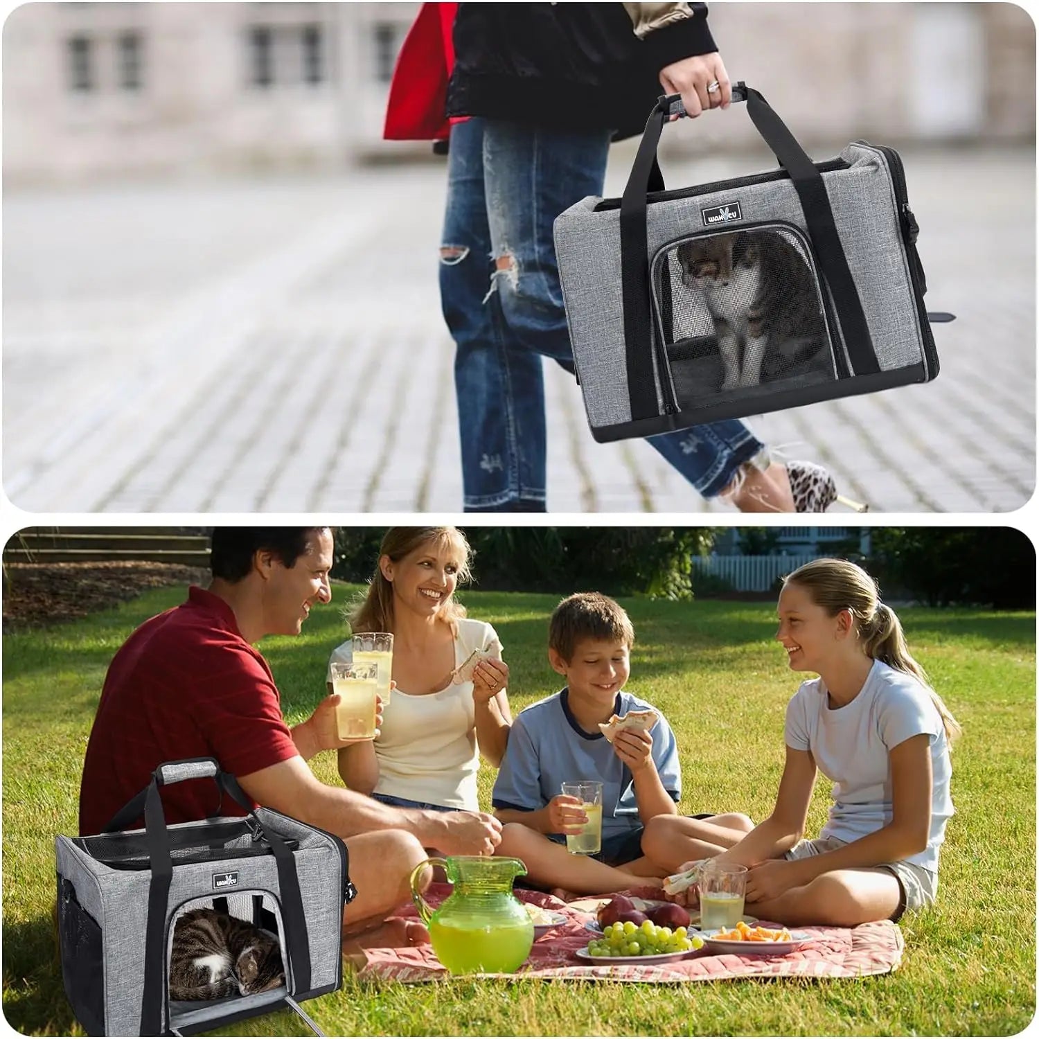 Dog Cat Carrier Bag Soft Side Travel Carriers TSA Airline Approved Transport Medium Size Pet Moving Backpack Bag Accessories