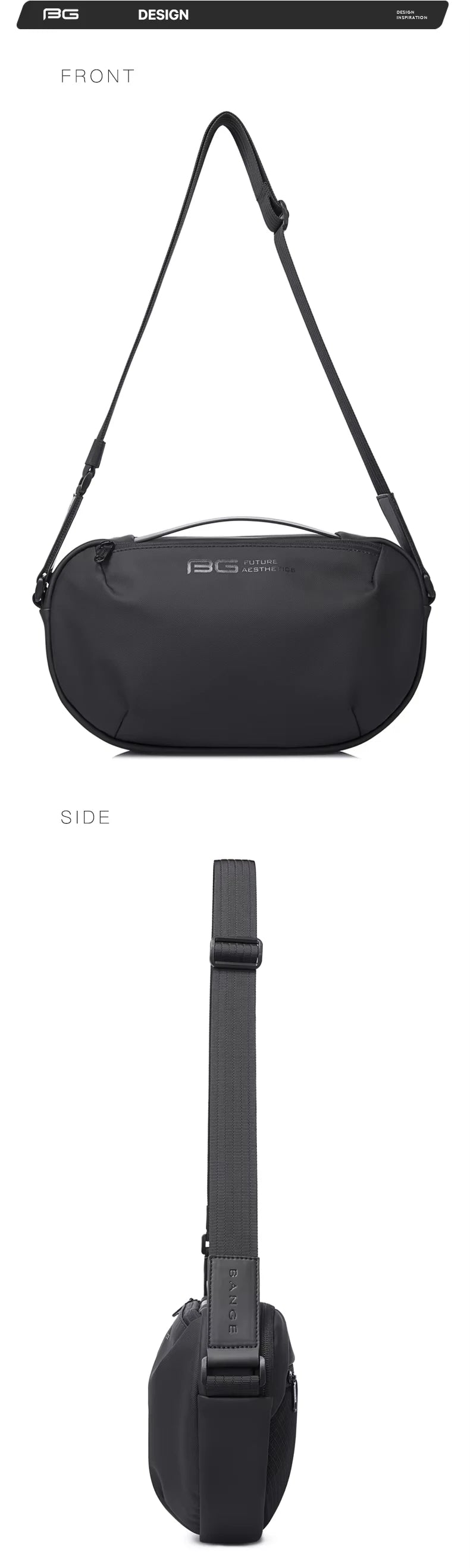 BANGE Men's Waterproof Crossbody Bag – Large Capacity Anti-Theft Sling Shoulder Bag for Travel & Daily Use