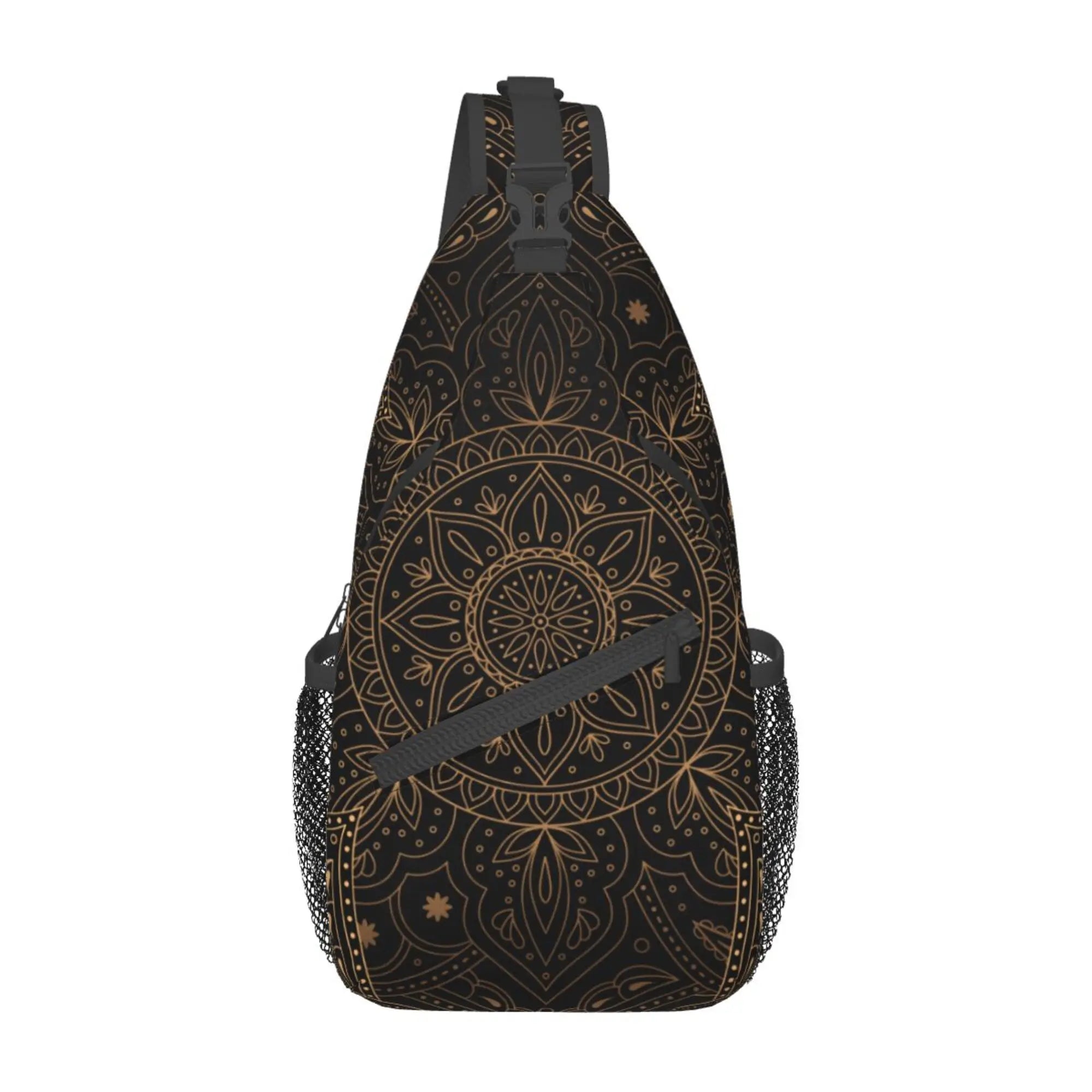 Oriental Mandala Royal Retro Floral Sling Bag – Unisex Crossbody Shoulder Chest Backpack for Travel and Hiking