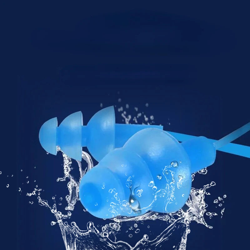 Soft Silicone Ear Plug with Elastic Lanyard – Waterproof & Noise-Reducing for Swimming, Water Sports & Daily Use!