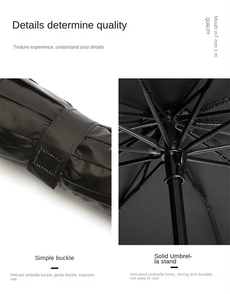 130CM Oversized Folding Umbrella Windproof and Waterproof Large Sun and Rain Umbrella for Travel and Family Use