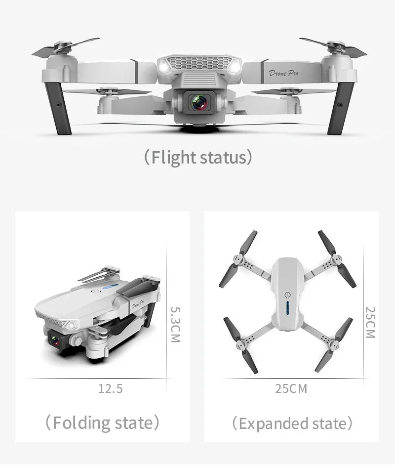 KBDFA E88 Pro 2023 WiFi FPV Drone – Foldable Quadcopter with 4K HD Camera & Altitude Hold