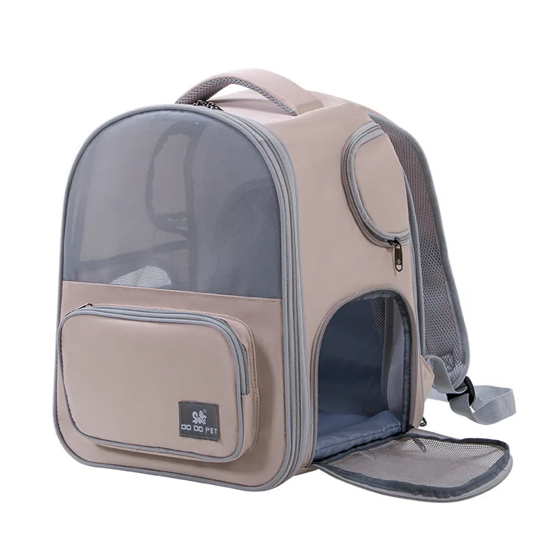 Pet Backpack Expandable Foldable Cat Carrier for Small Medium Dog and Cat Transport Dog Bag Large Space Pets Carrier with Zipper