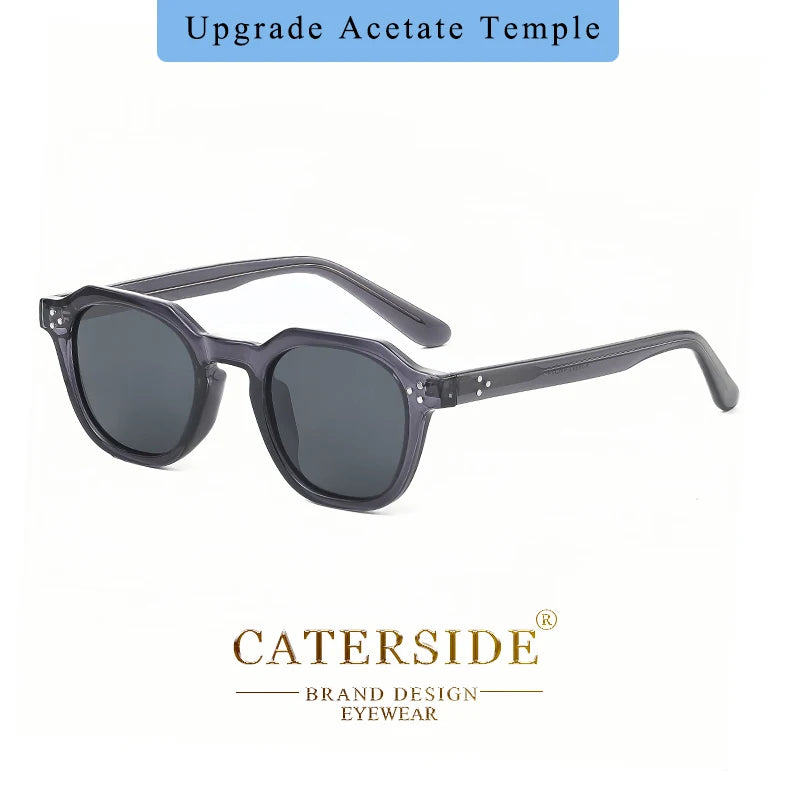 CATERSIDE Retro Polarized Sunglasses Men Ultralight TR90 Frame Polygon Women Sun Glasses Outdoor High Quality Travel Eyewear