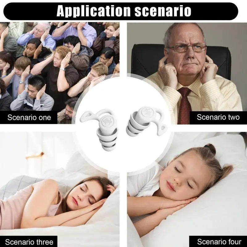 🌙 Enjoy Silence Anywhere – 3-Layer Ultra-Soft Silicone Earplugs for Sleeping, Swimming, Concerts & More! 🏊🎶✨