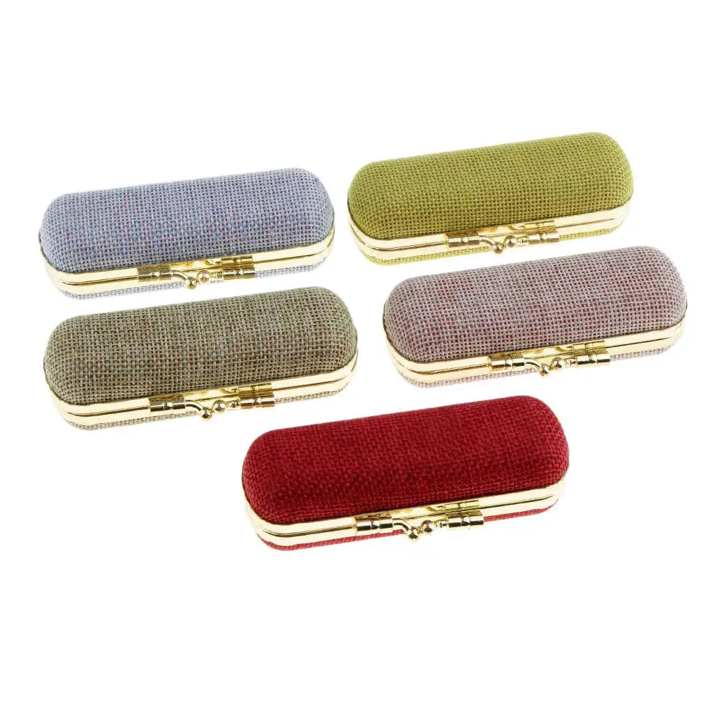 Soft Linen Lipstick Case with Mirror – Elegant Travel-Friendly Makeup Holder