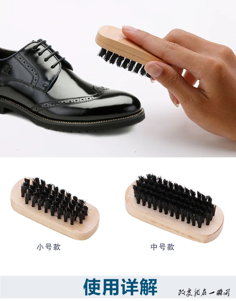 2024New Horse Hair Brush Shoe Oil Set 9-piece 11piece Set Leather Shoe Polishing Brush Household Leather Care Set protector