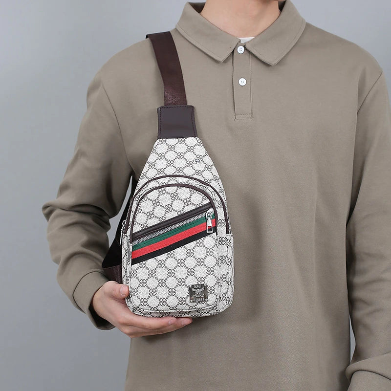 Men's Multifunctional Crossbody Bag – Casual Shoulder Chest Bag with Earphone Hole