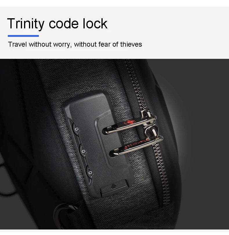 Men's Running Chest Bag – USB Charging Sling Pack for Travel, Cycling & College Students