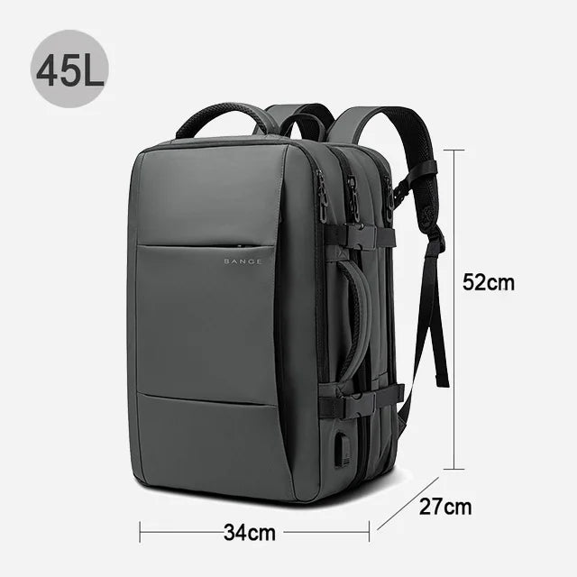 BANGE Expandable Men's Backpack – Waterproof 17.3-inch Laptop Backpack, Large Capacity Hiking Travel Bag for Men