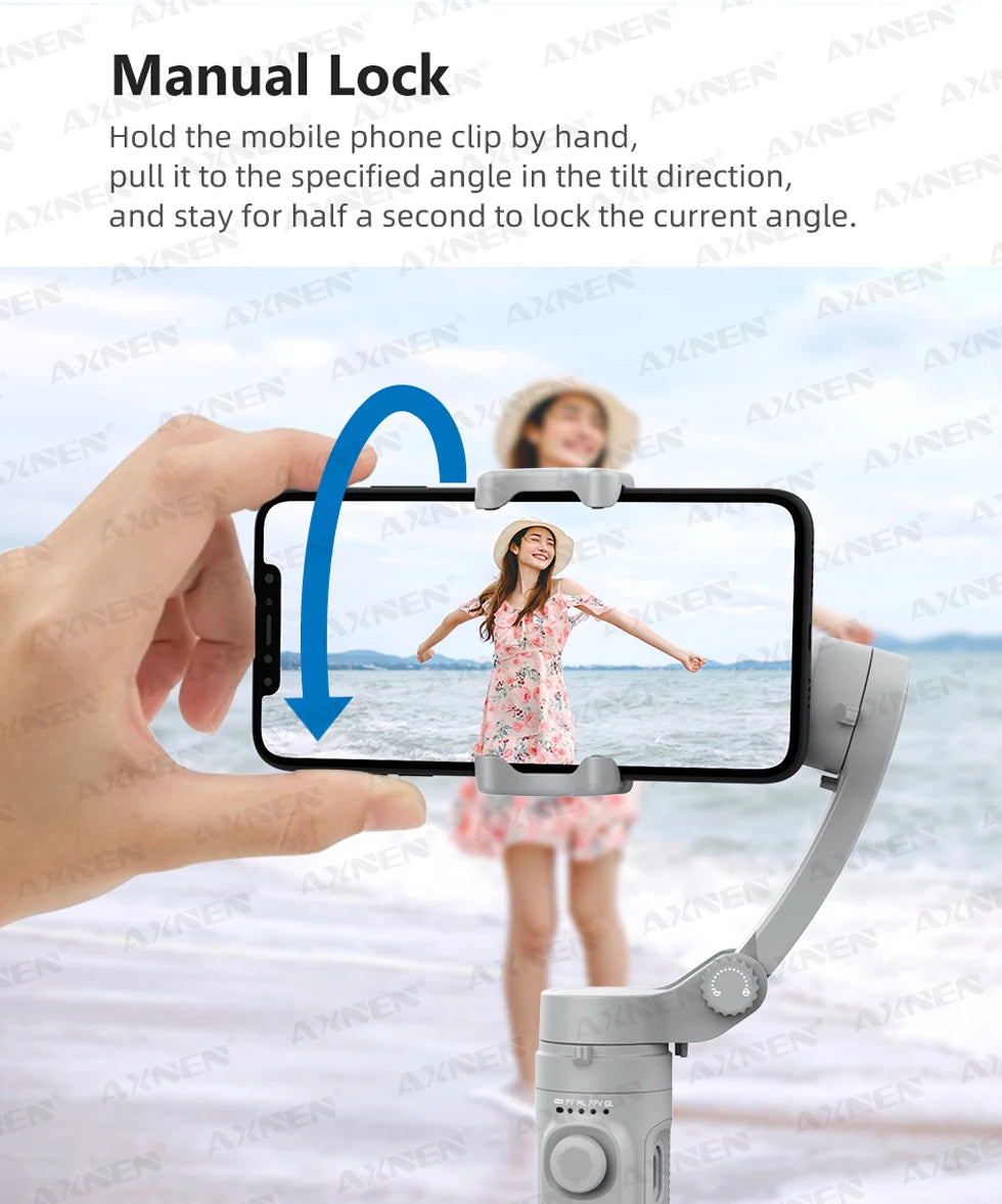 AXNEN 3-Axis Handheld Gimbal Stabilizer – Selfie Stick & Tripod for Vlogging & Smartphone Video Recording