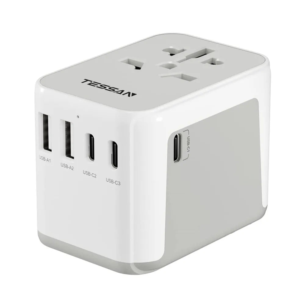 TESSAN 100W GaN Universal Travel Adapter – Fast Charging USB & Type-C Power Adapter for EU/UK/US/AU!