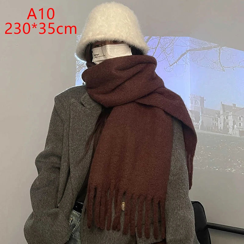 Luxury Cashmere-Feel Winter Scarf – Soft, Warm & Stylish Shawl Wrap with Tassels for Women!