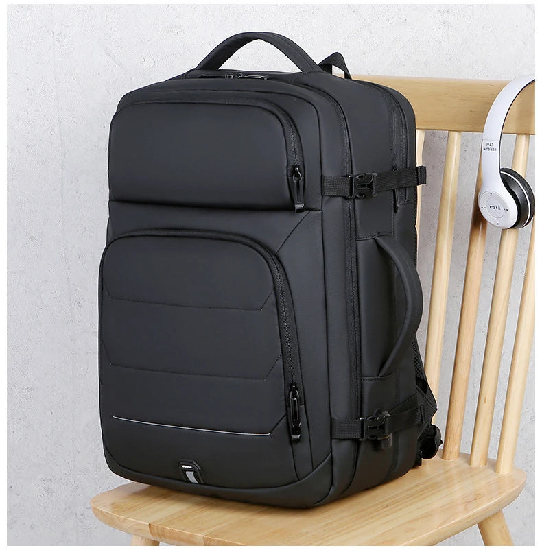 Expandable 17-inch Men’s Laptop Backpack – Waterproof Notebook Bag with USB, Schoolbag, Sports Travel Backpack for Men