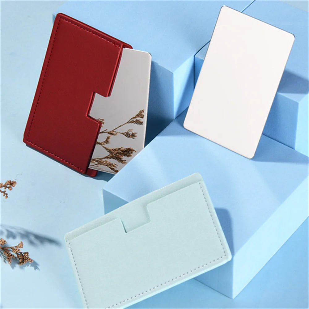Stainless Steel Mini Card Mirror – Unbreakable, Shatterproof & Portable Pocket Makeup Mirror
