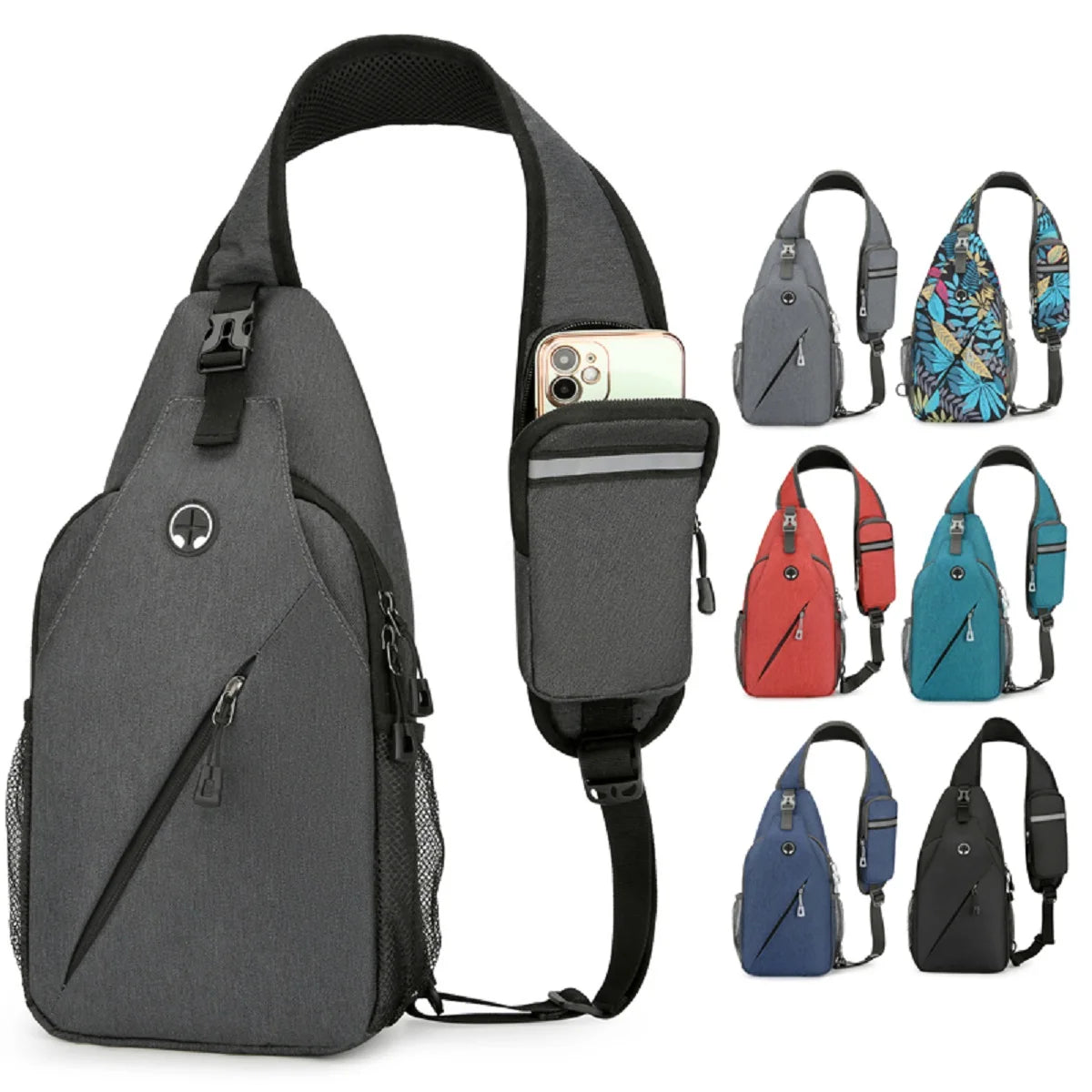 New Casual Chest Bag – Men’s Mobile Phone Crossbody Bag, Multifunctional Lightweight Outdoor Sports Shoulder Bag