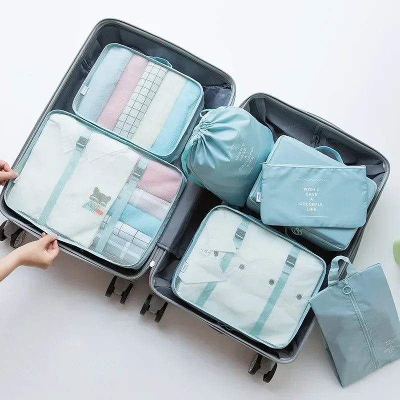 7-Piece Travel Organizer Set – Luggage Packing Cubes & Storage Bags for Clothes, Shoes & Accessories