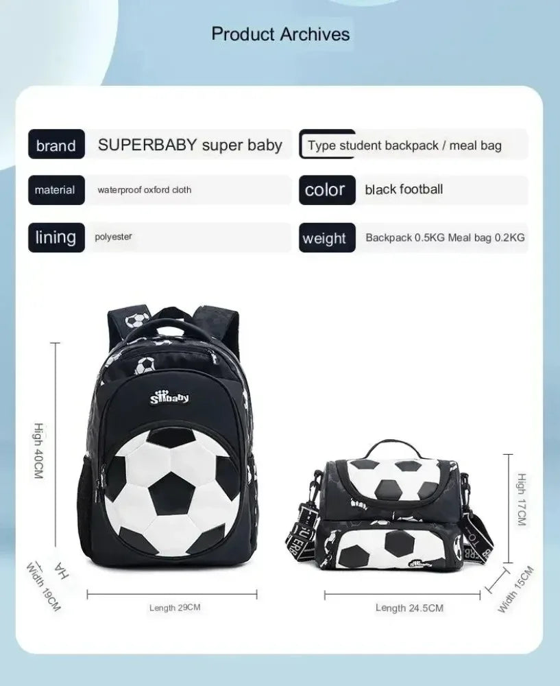 Football-Themed School Backpack – Durable & Stylish Travel Bag for Boys & Teenagers!