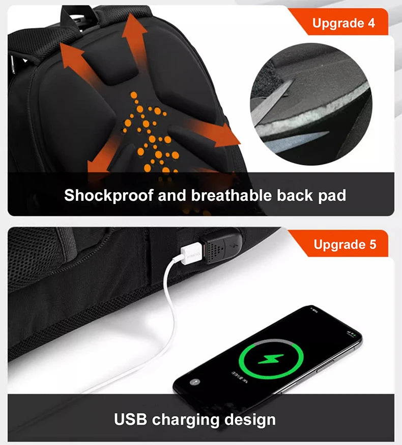 2025 Waterproof Laptop Backpack – 17/20 Inch Oxford Travel Rucksack for Men & Women, School Bag with Modern Design