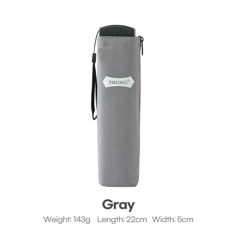 Parachase Flat Rain Umbrella Woman Lightweight 143g Foldable Mini Umbrella Pocket Portable Travel Folding Umbrella Windproof