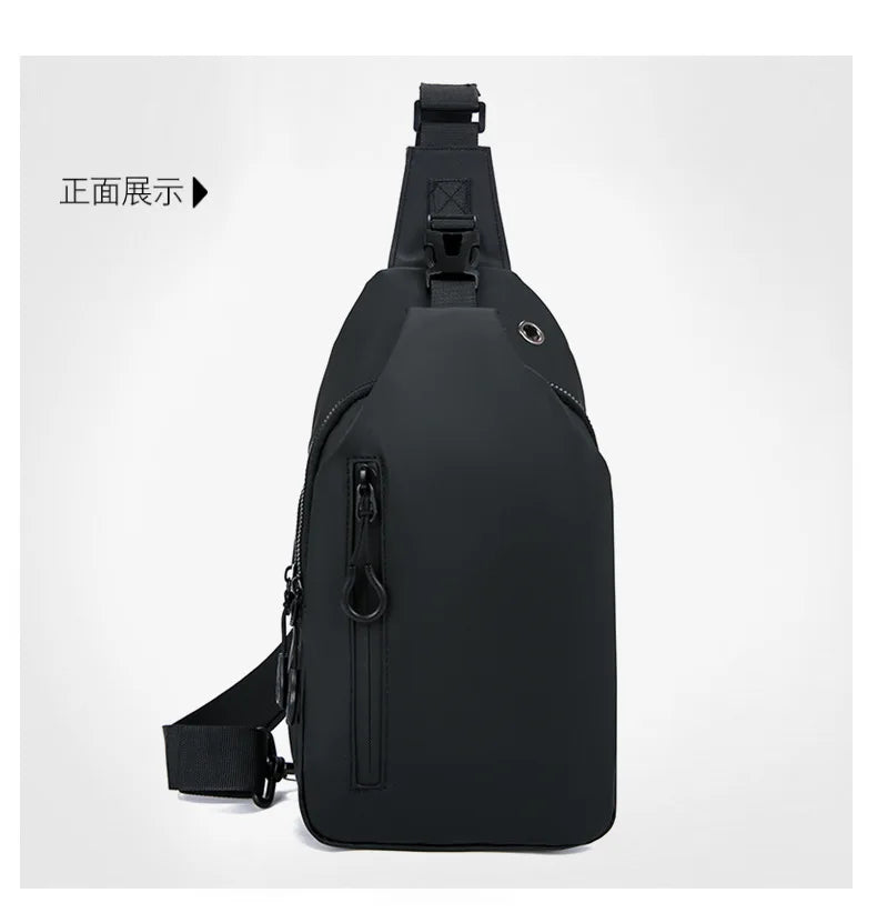 Stylish Men's Crossbody Bag – Waterproof, USB Charging, Outdoor Casual Chest Bag