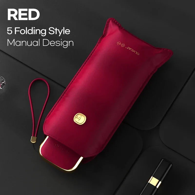 OLYCAT Flat Automatic Umbrella Woman Ultralight Travel Sun Umbrella Luxury Anti UV Portable Parasol Umbrella