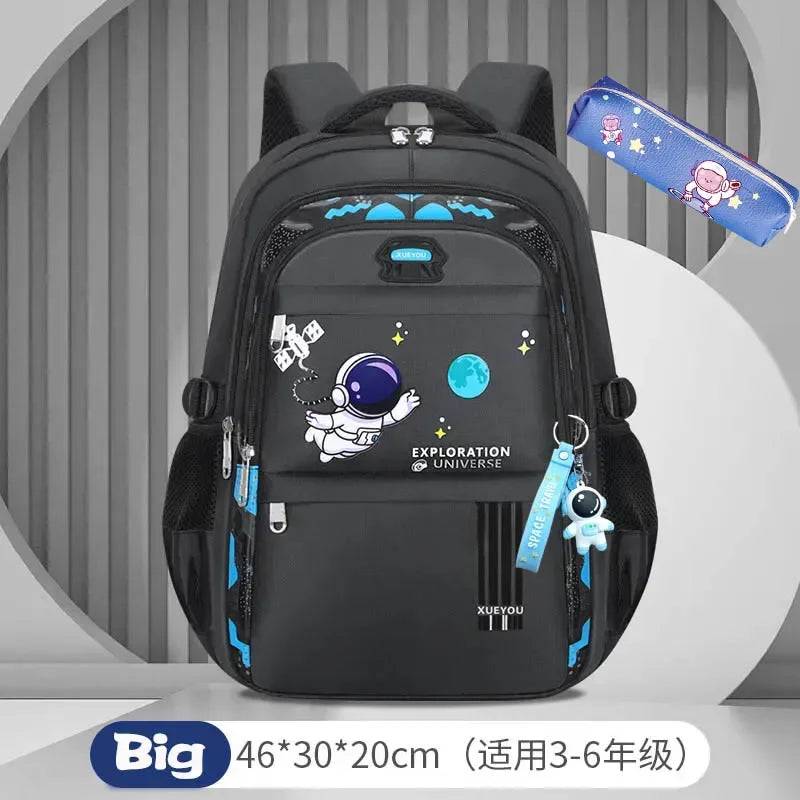 Astronaut-Themed Waterproof School Backpack – Lightweight, Spacious & Spinal Protection Design for Boys!
