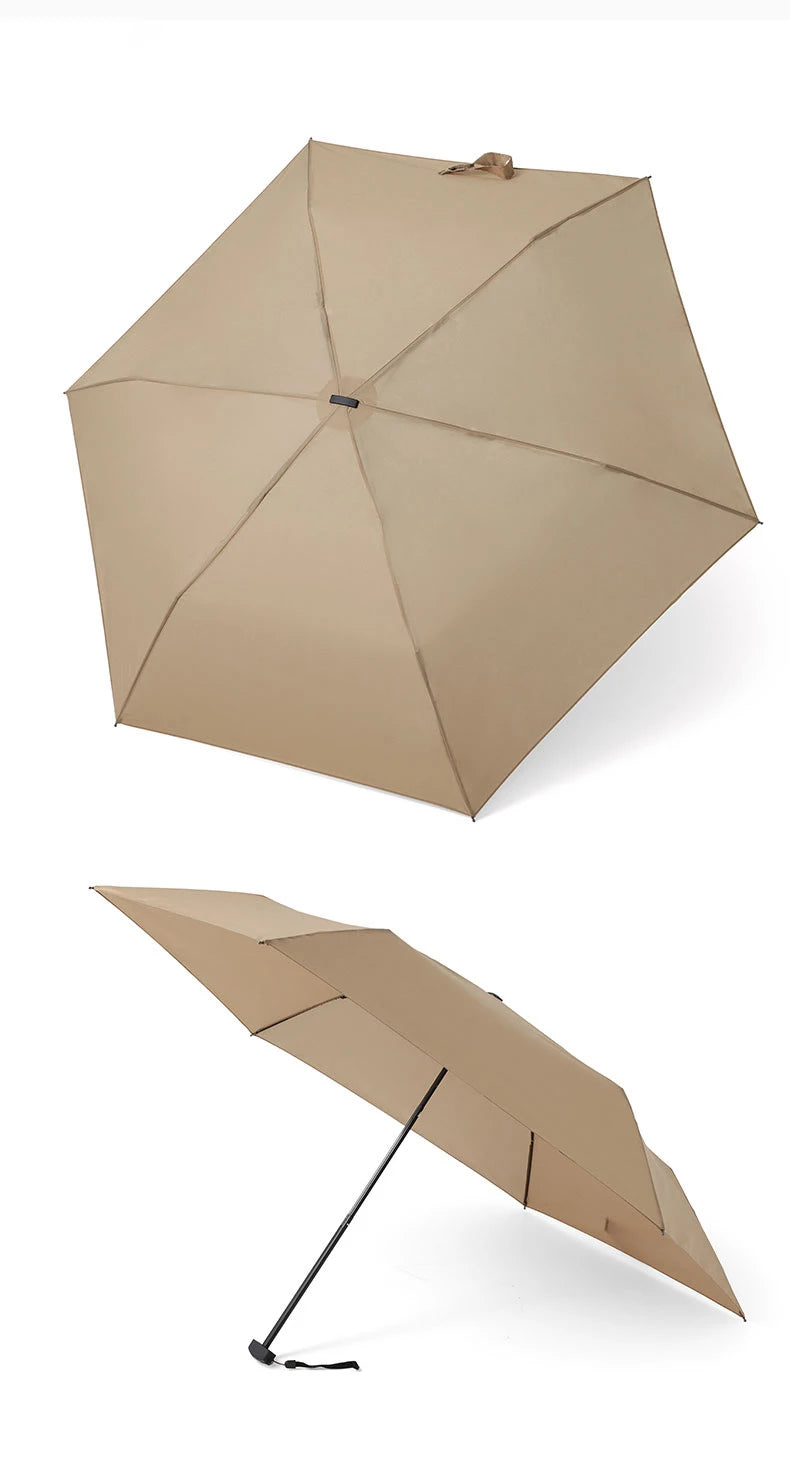 Parachase Flat Rain Umbrella Woman Lightweight 143g Foldable Mini Umbrella Pocket Portable Travel Folding Umbrella Windproof
