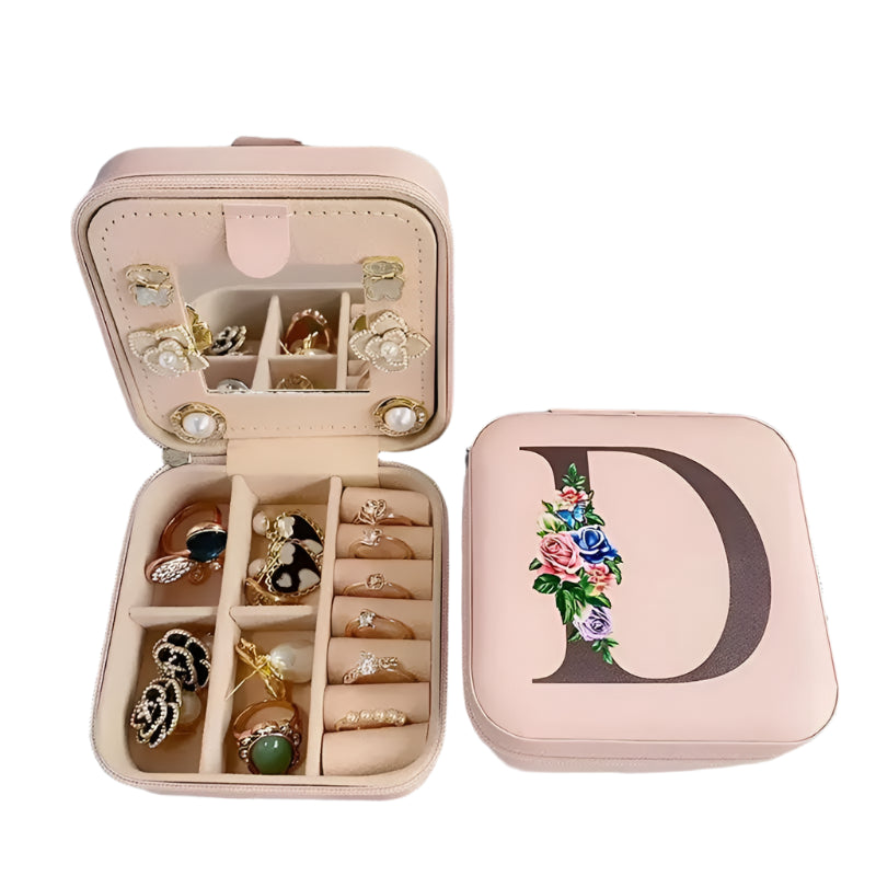 Stylish Travel Jewelry Case – Portable Organizer for Rings, Earrings & Necklaces