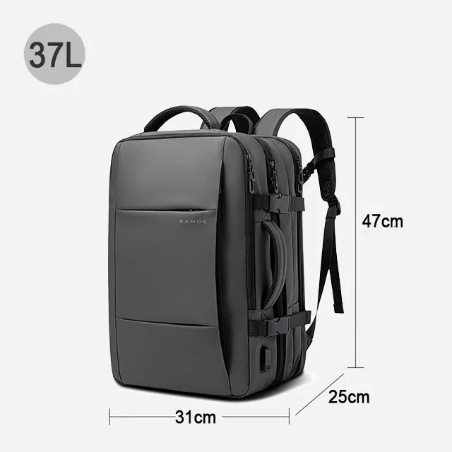 BANGE Expandable Men's Backpack – Waterproof 17.3-inch Laptop Backpack, Large Capacity Hiking Travel Bag for Men