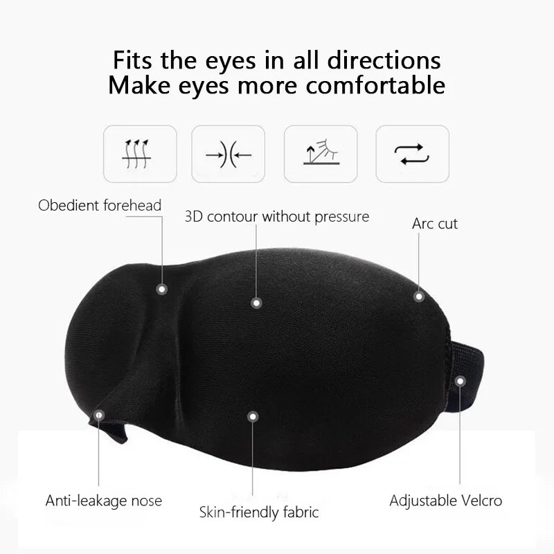 3D Sleep Mask Natural Sleeping Eye Mask Eyeshade Cover Shade Eye Patch Soft Portable Blindfold Travel Eye Shade Sleeping Aid