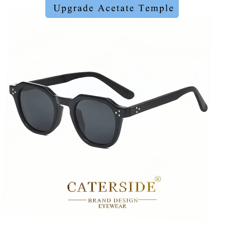 CATERSIDE Retro Polarized Sunglasses Men Ultralight TR90 Frame Polygon Women Sun Glasses Outdoor High Quality Travel Eyewear