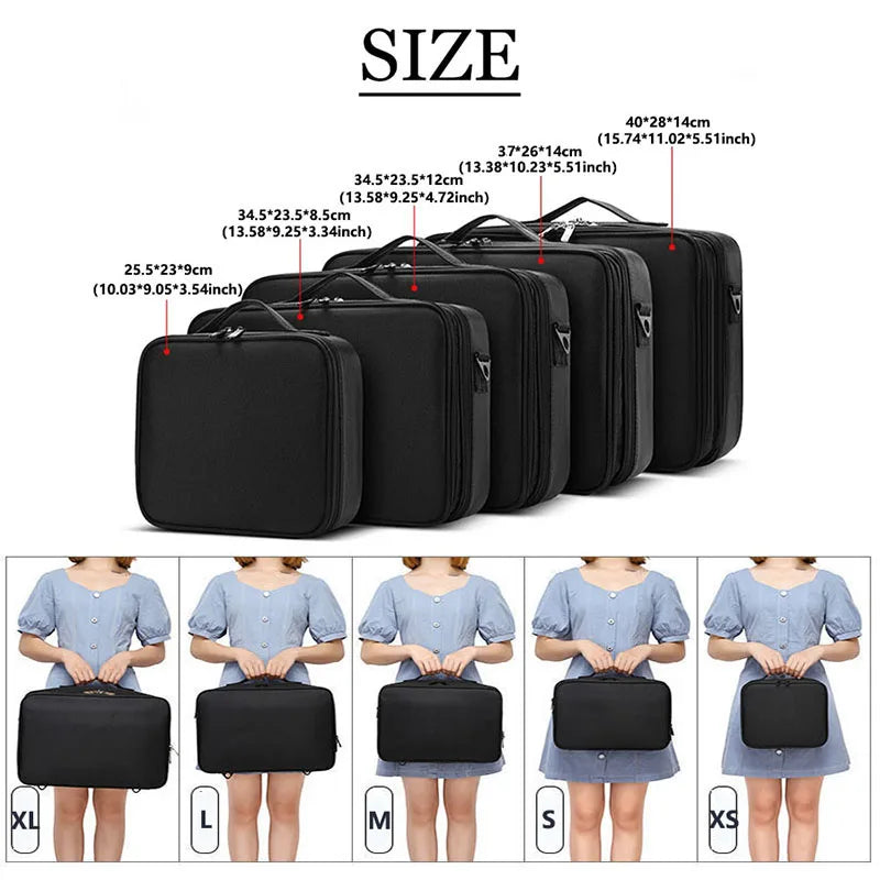 Professional Large Capacity Makeup Case – Travel Beauty Cosmetic Organizer & Nail Tool Box