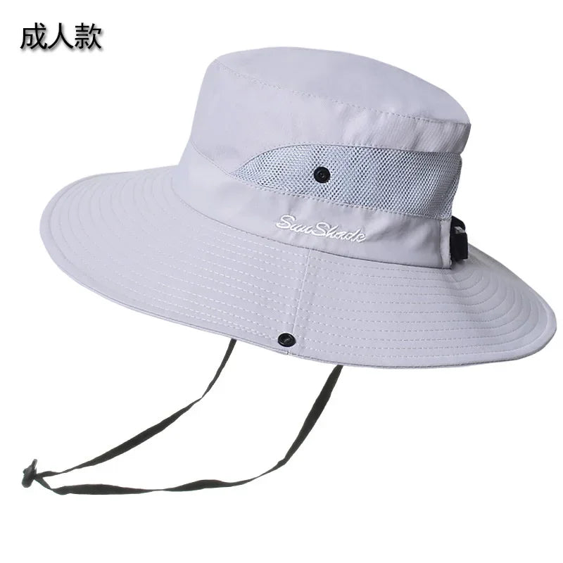 Womens Ponytail Sun Hat UV Protection Mesh Foldable Wide Brim Beach Fishing Bucket Hats Summer Hiking Outdoor Climbing hike Caps