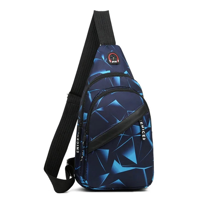 Oxford Cloth Casual Crossbody Bag – Unisex Sports Travel Outdoor Backpack, Lightweight Lovers Chest Shoulder Bag