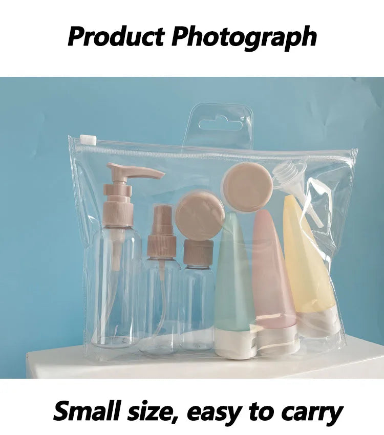 Refillable Travel Bottle Set – Perfume, Lotion, Shampoo & Shower Gel Dispensers 💧🌿