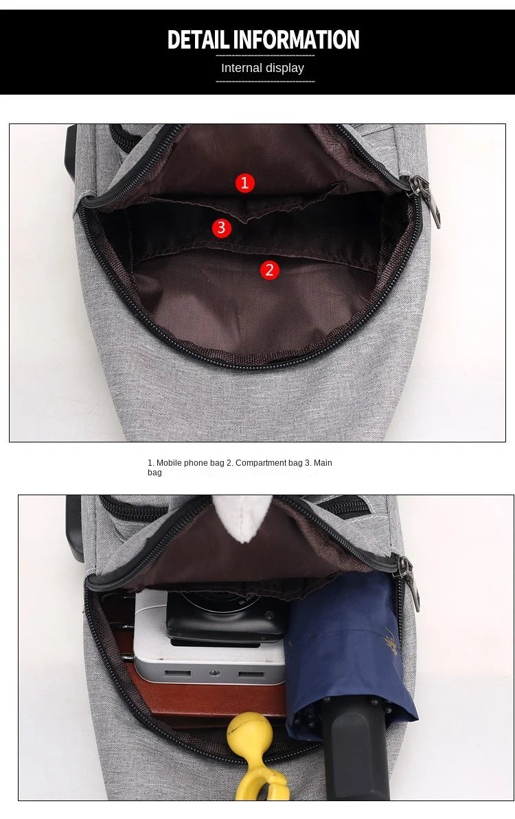 Fashion Casual Crossbody Bag Small Men's Shoulder Bag Men Diagonal Backpack Messenger Phone Bag Boy Fanny Chest Pack New