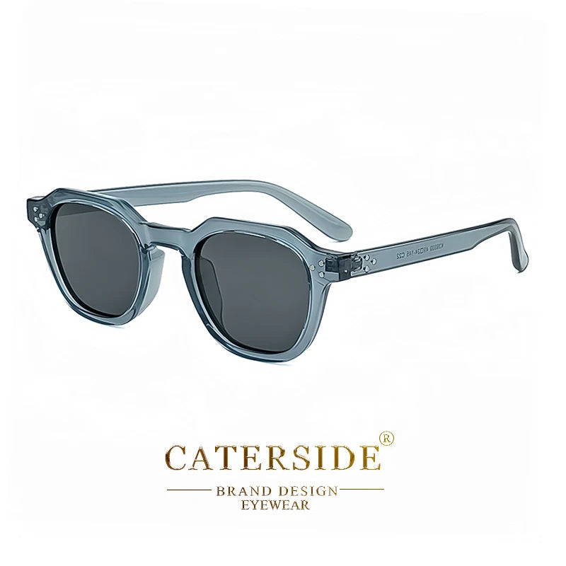 CATERSIDE Retro Polarized Sunglasses Men Ultralight TR90 Frame Polygon Women Sun Glasses Outdoor High Quality Travel Eyewear