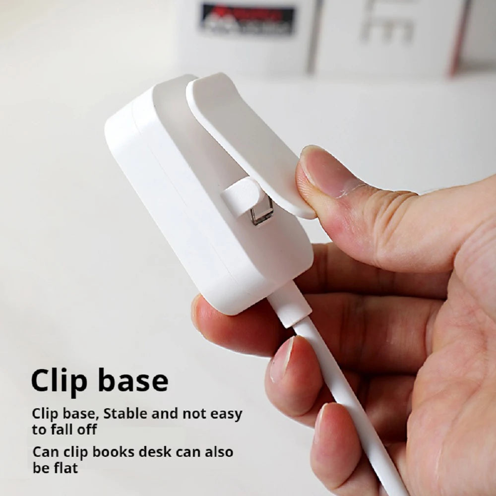 Portable LED Book Light – Eye Protection 360° Clip-On Desk Lamp for Reading, Travel & Bedroom